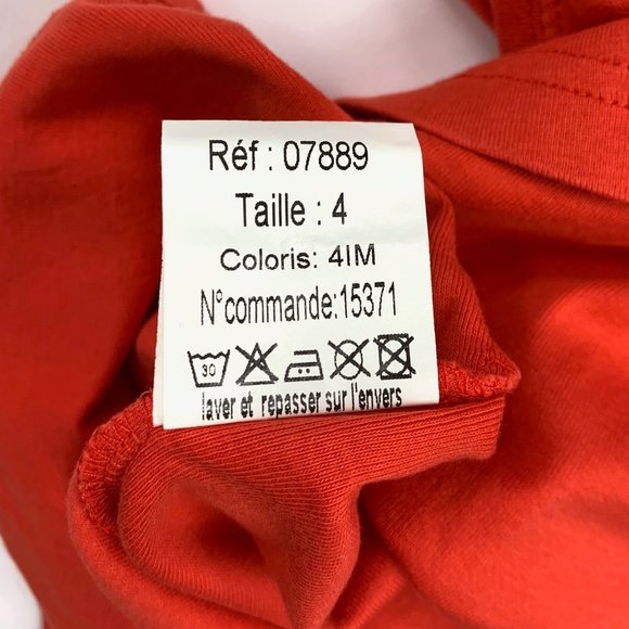 ARMOR LUX France Orange 100% cotton Swarovski Fish top - 4/Medium - Picture 7 of 7